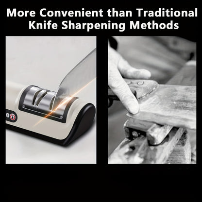Electric Knife Sharpener - USB Rechargeable, 20° Precision Edge for Kitchen & Pocket Knives | Fast Sharpening & Polishing | Compatible with Chef Knives, Santoku, Ceramic, Slicing & Paring Knives,  Compact Design, Highquality