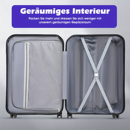 Hardshell Luggage Set Of 4pcs, With 360° Dual Spinner Wheels And Integrated Lock, Carry-on Luggage