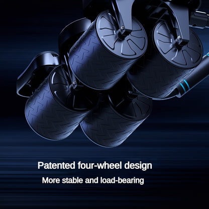 Roda abdominal silenciosa com quatro rodas, perfeita para exercícios em casa e compressão abdominal, ideal para o treino do core, fabricada em material ABS, um excelente presente para o Natal e Ano Novo.