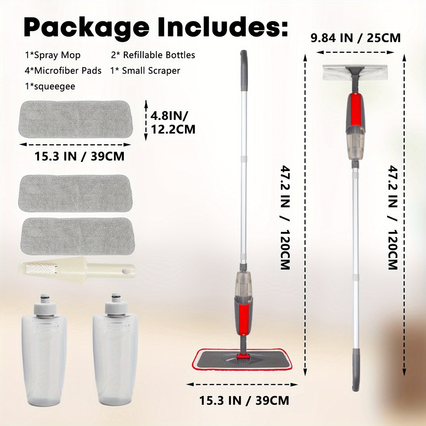 1set, Multi-purpose Spray Mop For Cleaning Floors With Extra Reusable Washable Pads And Refillable Sprayer - Wet/dry Spray Mop Set For Home And Kitchen, Hardwood, Laminate And Vinyl Planks, Cleaning Supplies, Cleaning Tool, B