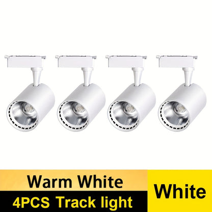 4pcs Track Light AC175-265V Set LED Track Lighting Rail Lamp LED Spot 12W 20W 30W 40W Store Home Lights