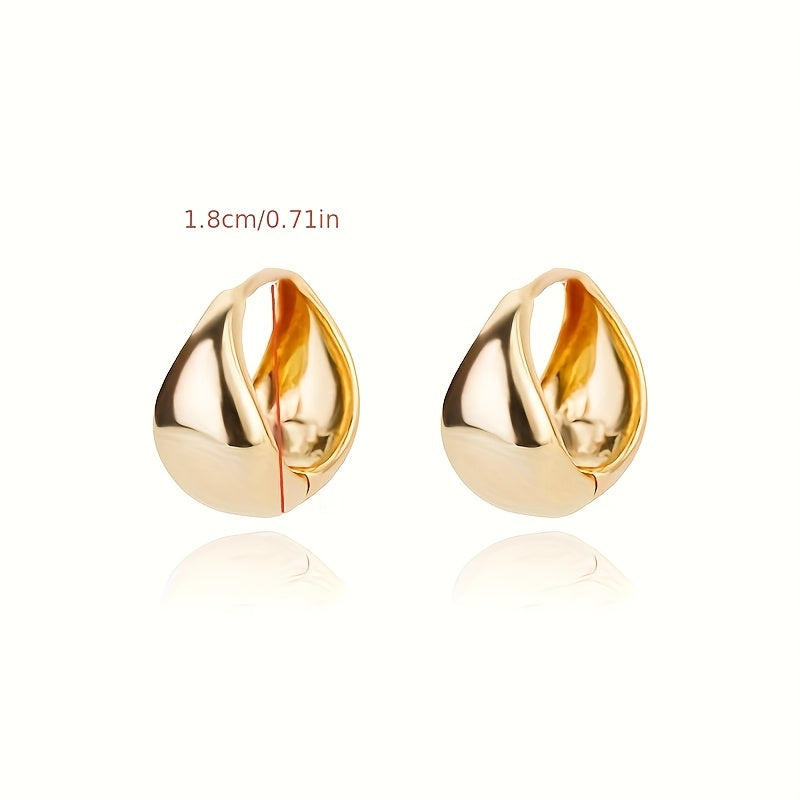 Hypoallergenic stainless steel French Golden hoop earrings, anti-fade, comfortable and versatile, simple and elegant, high-quality fashionable Women's earrings for daily wear or parties, jewelry accessories, are exquisite gif
