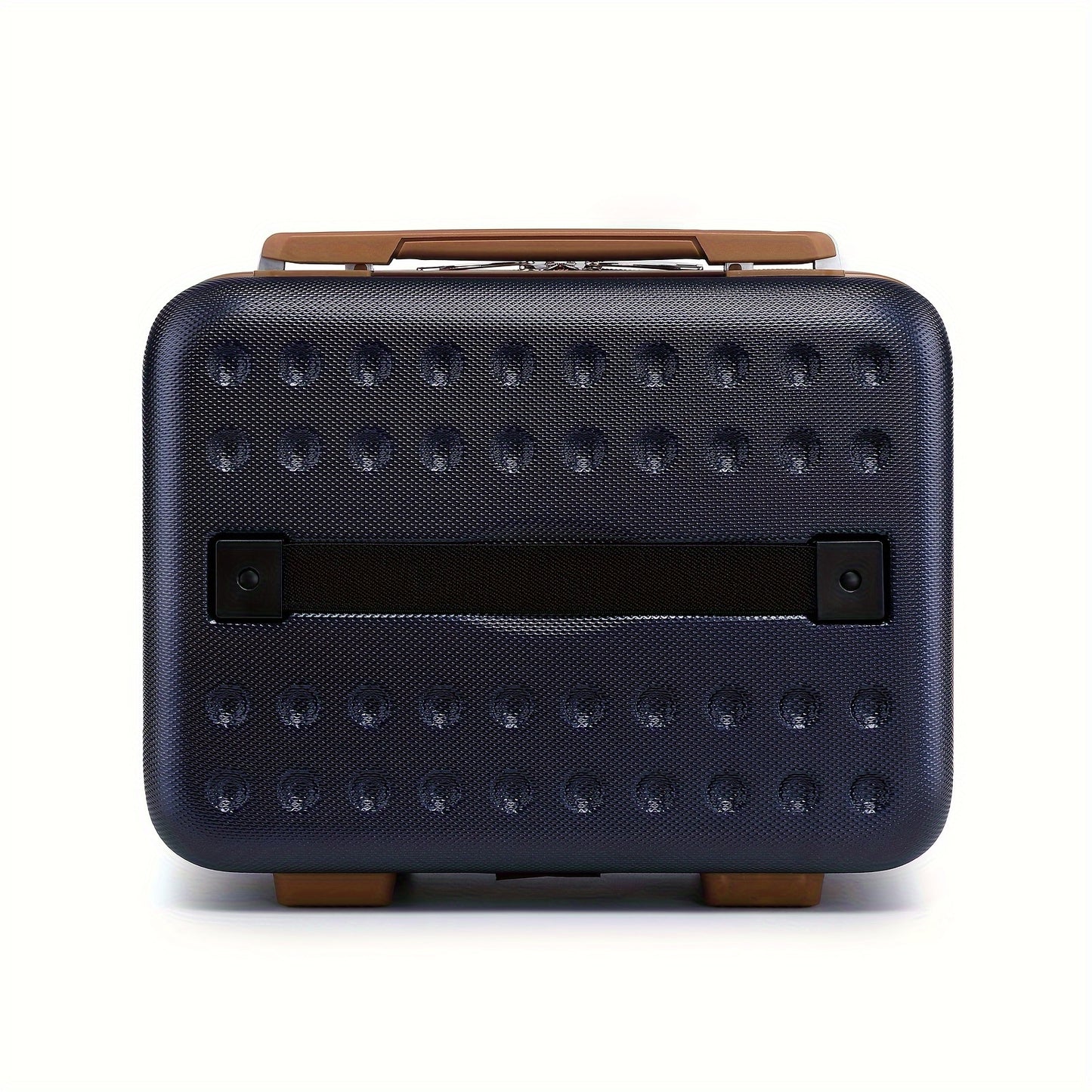 Kono Multi-Size Checked Luggage Suitcase with Spinner Wheels, TSA Lock & ABS+PC Hardshell - Lightweight Carry-On or Checked, Navy Blue & Brown, Frame, Multi-Directional Travel Suitcase for &