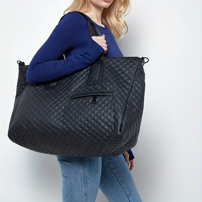 WEIXIER Spacious Multi-Pocket Travel Tote - Durable, Lightweight Women's Handbag for Weekend Getaways & Daily Use - Available in Coffee, White, Black