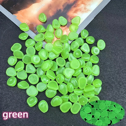 100pcs/500pcs Outdoor Luminous Miniature Pebbles, Garden Potted Mini Garden Accessories, Garden Decoration, Garden Supplies, Wedding Party Decoration, Festival Supplies, Garden Aquarium Dark Glow-in-the Dark Luminous Stone! (