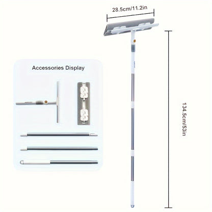 2-in-1 Glass Wiper, Multi-Functional Plastic & Stainless Steel Window Cleaning Tool, Ideal for Bathroom, Outdoor, Wall, Floor, and Glass Surfaces