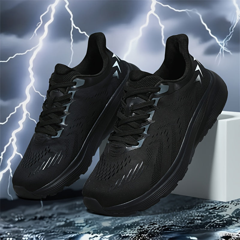 Men'S Wide Toe Box Running Shoes - Non-Slip MD Sole, Breathable Fabric Upper, All-Season Gym, Jogging, Walking Shoes - Lace-Up Athletic Sneakers for Big Feet & Wide Feet - Available in Multiple Colors (Dark Blue/Neon Yellow)