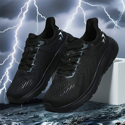 Men'S Wide Toe Box Running Shoes - Non-Slip MD Sole, Breathable Fabric Upper, All-Season Gym, Jogging, Walking Shoes - Lace-Up Athletic Sneakers for Big Feet & Wide Feet - Available in Multiple Colors (Dark Blue/Neon Yellow)