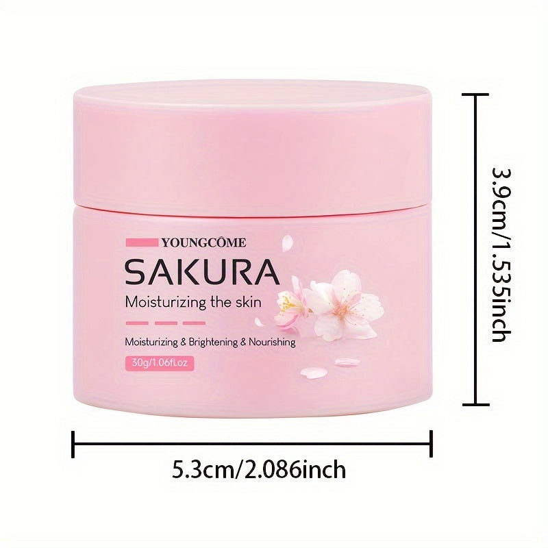 30/60g Sakura Facial Care Moisturizing Face Cream, Repairs Dry Skin, Protects Skin, Improves Skin Texture, Tightens Skin, Makes Skin Tender And Delicate, Suitable For All Skin Types, And Makes Your Skin Look Young With Plant