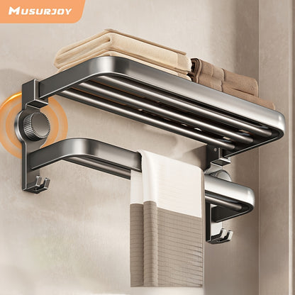 1pc Musurjoy Space-Saving Commercial Hand Towel Holder - Suction Cup Mount No Drilling, Heavy-Duty Bathroom Rack for Shower & Toilet Walls/Tiles, Multi-Functional Organizer, Easter Gift, Back-to- Season Choice