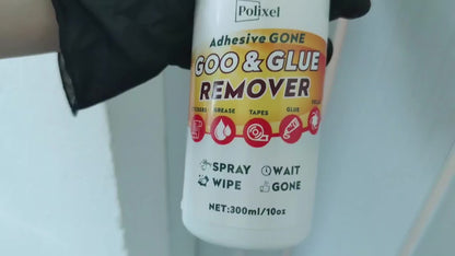 Glue Adhesive Remover, Sticker Residue Removal Spray Easily Takes Off Tape, Labels, Rubber and Film Residue from Glass & Plastic with Scraper & Towel, Wave Goodbye to Sticky Situations - 300ml/10oz