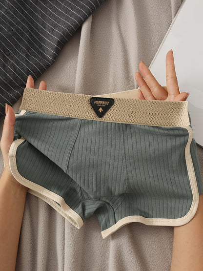 3pcs Men'S Boxer Briefs - Breathable, Comfortable, Stretchy Ribbed Striped Underwear in, Green, and, Perfect for Casual Attire or Sports, Comfortable Underwear | Ribbed Texture | Medium Elasticity