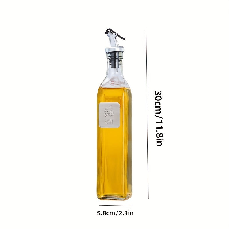 Conjunto de 4 garrafas de vidro de 500ml para azeite e vinagre com bocal doseadora, ideais para cozinhar, assar e outros utensílios de cozinha.