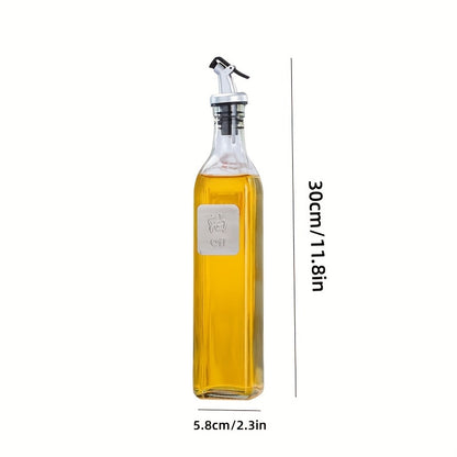 Conjunto de 4 garrafas de vidro de 500ml para azeite e vinagre com bocal doseadora, ideais para cozinhar, assar e outros utensílios de cozinha.