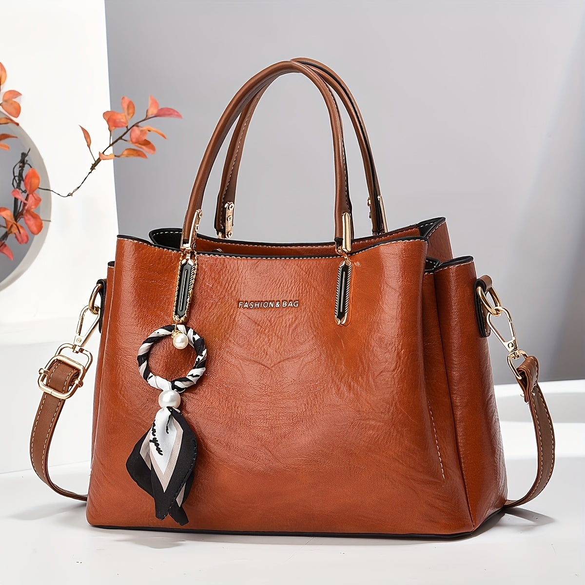 Bolsa de senhora elegante INCK KMCRK - Bolsa tote branca luxuosa com alça removível, fecho de correr e forro em poliéster, perfeita para ocasiões casuais ou formais, uma excelente ideia para um presente sofisticado.