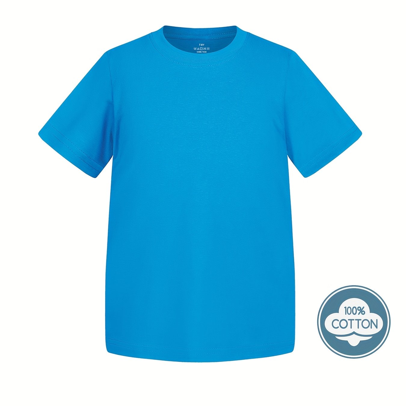 Kid's Solid Color T-shirt, Casual Short Sleeve Top, Boy's Tee For Summer