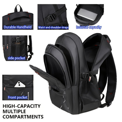 Large Capacity Travel Backpack with 43.18cm Laptop Compartment - Heavy-Duty High Quality, Adjustable Padded Straps & Zipper Closure, Durable Nylon Backpack For Men & Women, Business, Camping, Hiking, Backpack For Travel, Busi