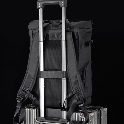 Large Capacity Oxford Commuter Backpack with Adjustable Straps, Casual Business Travel Computer Bag for College Students, Black, Travel Backpack | Modern Backpack | Polyester Lined, Backpack for School