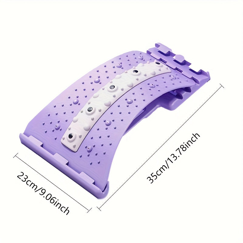 4-Level Adjustable Back Stretcher & Posture Corrector with Magnetic Closure - Ergonomic Lumbar Support for Upper & Lower Back, Office, Car, Home Use - Durable PP Material, Blue, Back Stretcher for Back, Posture Correction, Ca