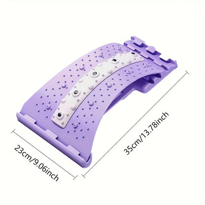 4-Level Adjustable Back Stretcher & Posture Corrector with Magnetic Closure - Ergonomic Lumbar Support for Upper & Lower Back, Office, Car, Home Use - Durable PP Material, Blue, Back Stretcher for Back, Posture Correction, Ca