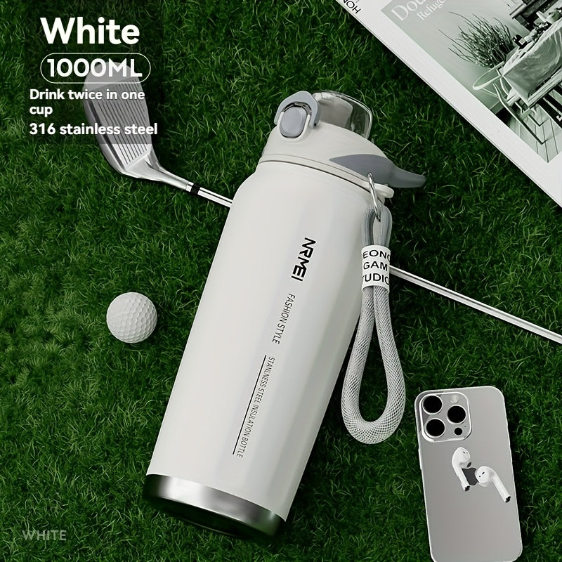 A 1500Ml Stainless Steel Thermos That Keeps Drinks Cold for 24 Hours, Is Leak-Proof, And Free of BPA, Featuring a Portable Handle. It'S an Ideal Gift for Outdoor Activities, Camping, Hiking, And Perfect for Valentine'S Day, M