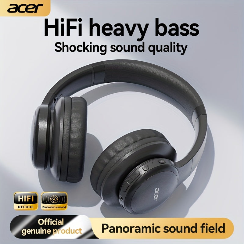 Upgraded Wireless Over-Ear Headphones with Bass-Enhanced Sound, Lightweight Foldable Design Featuring Built-In Microphone. Includes 3.5mm Audio Cable