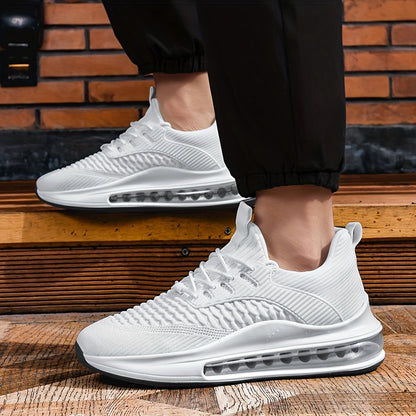 Men's & Teen ' Heavy-Duty Running Sneakers - Wide Width Available, All-Season Low-Top Lace-Up Sneakers with Cushioned PU Sole, Round Toe & All-Terrain Traction for Gym,, Casual Wear - Breathable Fabric Upper (Dad Sneakers)