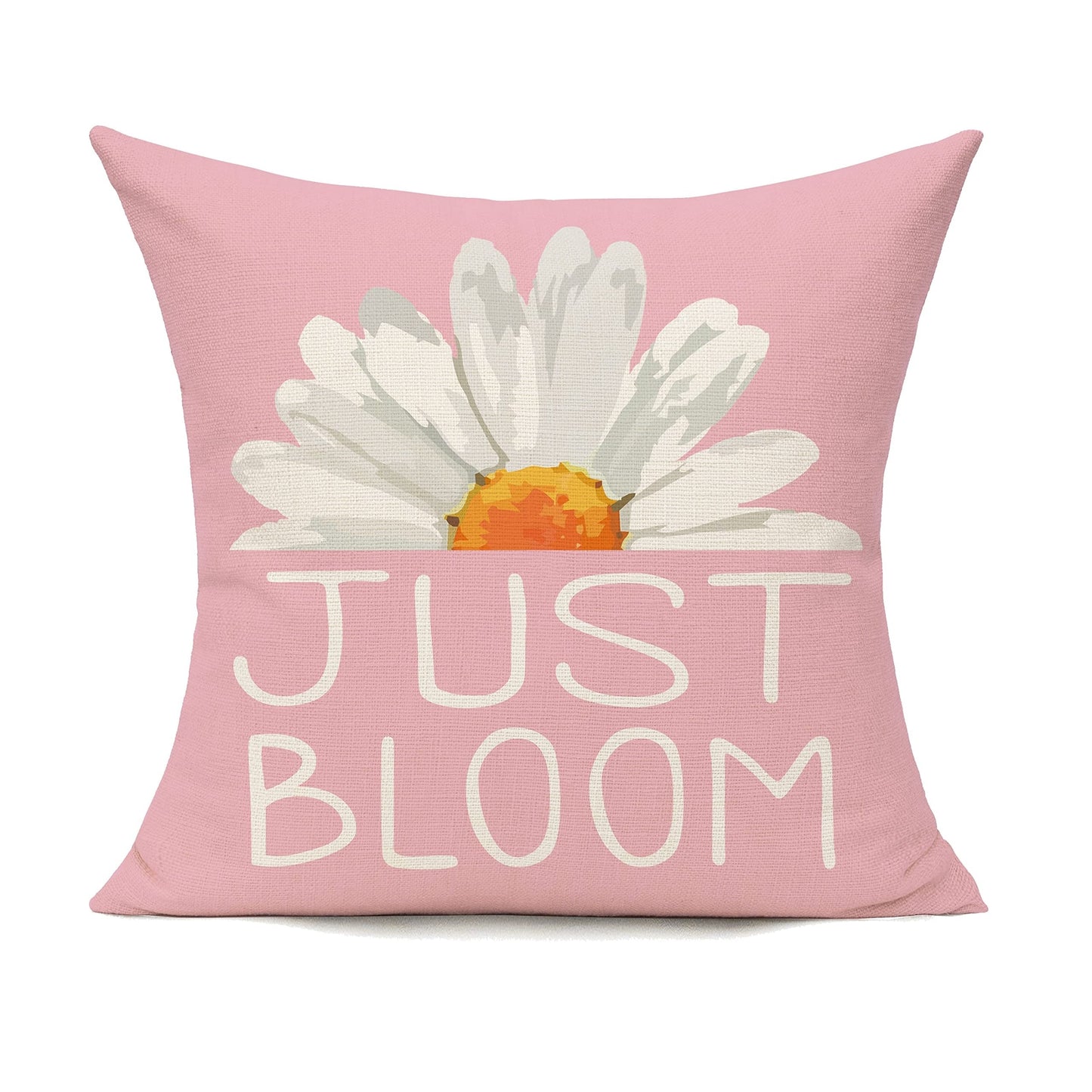 Conjunto de 4 capas de almofada com estampado de gnomos e margaridas, perfeitas para a primavera. Ideais para sofá, varanda, bancos e outros móveis. Não inclui enchimento. Dimensões: 45,72 x 45,72 cm.