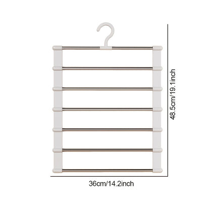 3pcs Space-Saving Foldable Stainless Steel Pants Rack - Rust-Resistant Wardrobe Organizer for Jeans, Leggings & Pants - Durable Plastic Hangers with Multiple Hooks, Ideal for Home & Retail Use, Clothes Organizer Storage