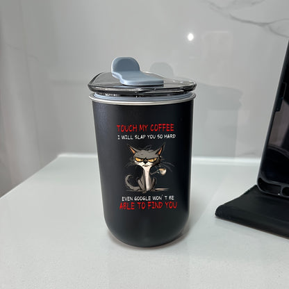 300ml Cat Lover Stainless Steel Coffee Mug, Double-Wall Insulated, Black, Hand Wash Only, Reusable, Multipurpose Use