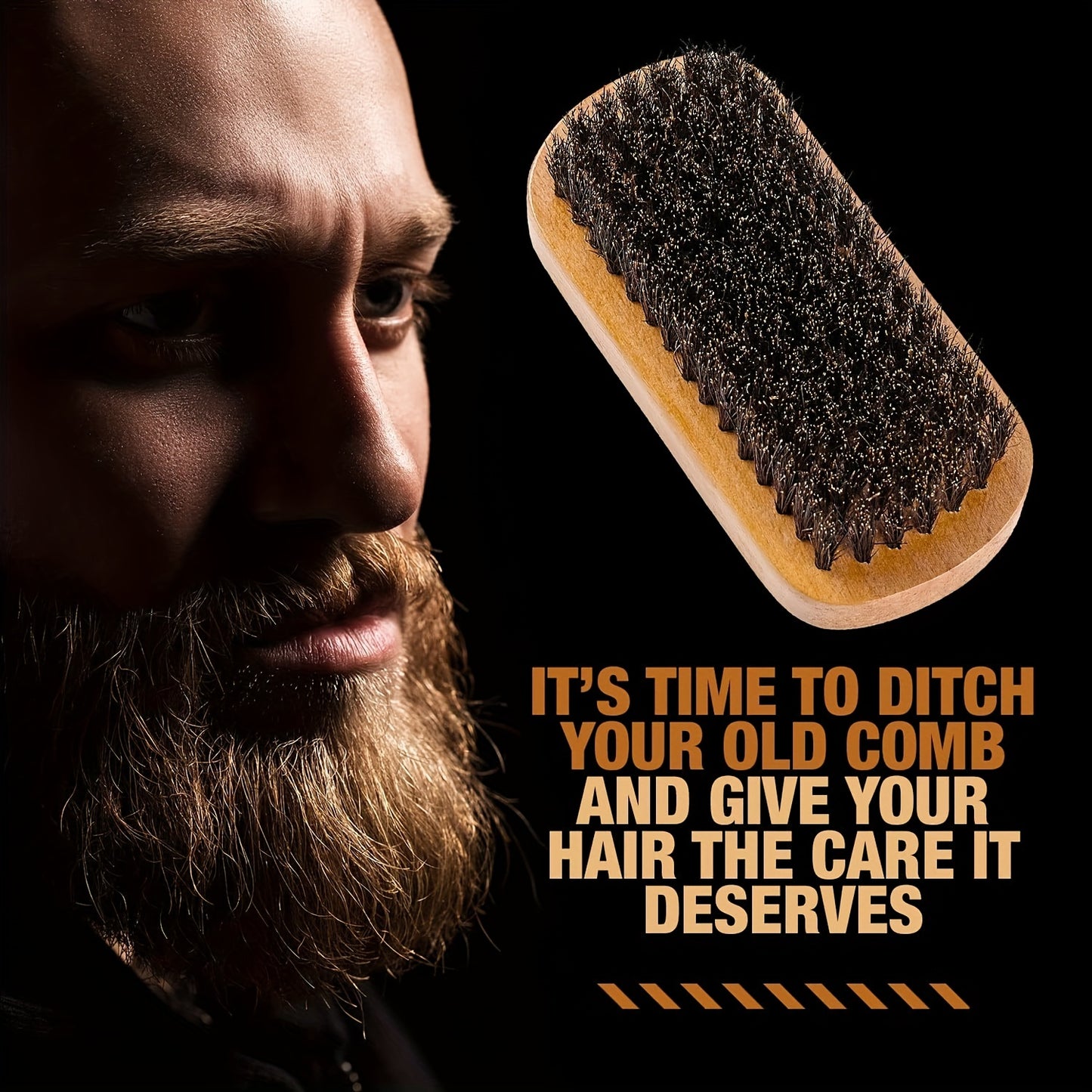 Wooden Beard And Comb Set For Men - Perfect For Beards Head Hair And Mustaches Men's Grooming Kit For Styling, Contain Wooden Comb, Bristle Brush, Scissors, Holiday Gift Father's Day Gift