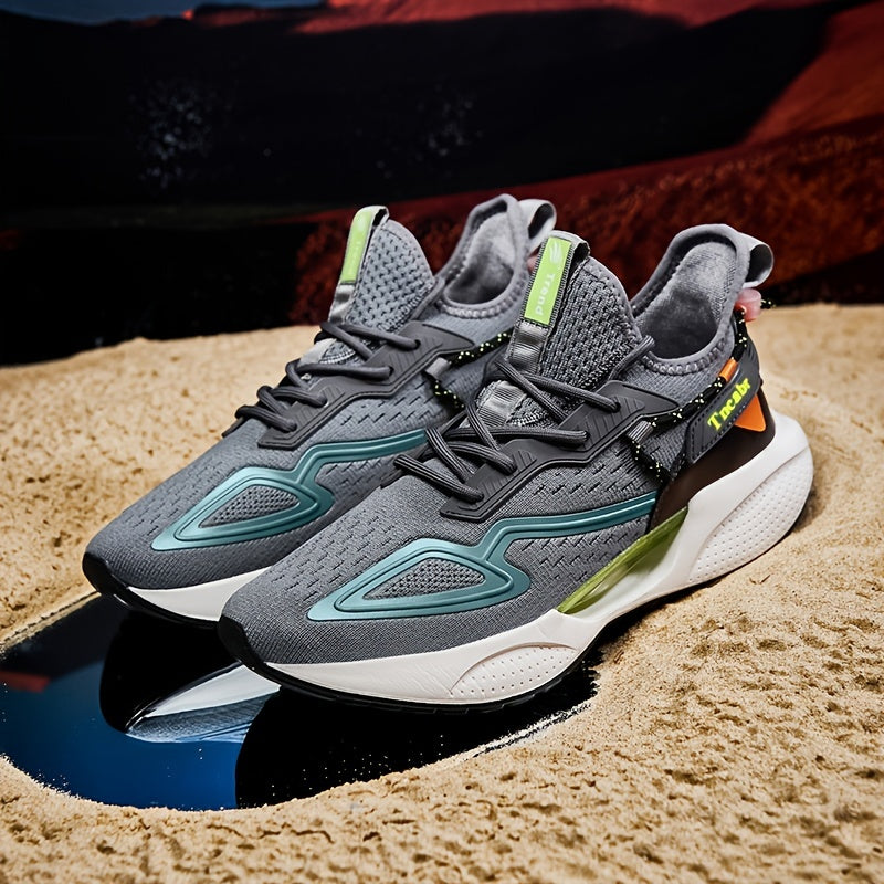 2026 Summer New Knit Men's Casual Shoes, Elastic Shock-Absorbing Sports Sneakers for Students - Trendy and Versatile Running Shoes