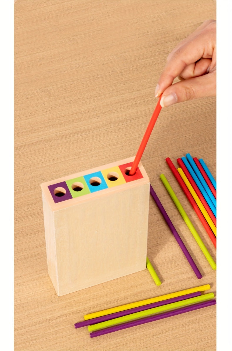 Wooden 3-in-1 Pulling Stick, Enhances Children's Fine Motor Skills and Patience Training, Cognitive Development Educational Interactive Board Game Toy, Patience Building Game, Playful Design, Durable Construction