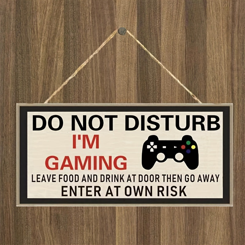 1pc "DO NOT DISTURB I'M GAMING "Bedroom Board Home Decor Wooden Sign Hanging Door Gifts Christmas Birthday Gift For Son Brother Husband