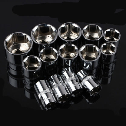 12pcs Carbon Steel Socket Wrench Set, Multi-Functional Bicycle Repair Tool Kit, with Extension Bars and Ratchet Handle for Motorcycle, Car, Boat Maintenance
