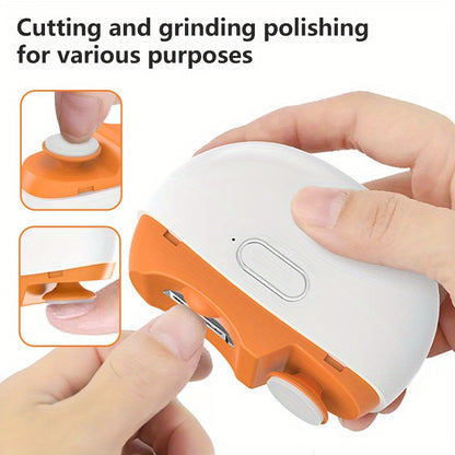 SWOSON Rechargeable Electric Nail Clipper & Polisher with LED Light - USB-Powered, Lithium-Polymer Battery, 36V/5A Fast Charging, 3-in-1 Nail Trimmer, Polisher, And File - Salon-quality Results For Home Use, Nail Polisher, Sl