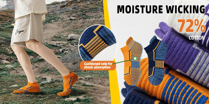 6 Pairs Unisex Trainer Socks, Short Padded Running Socks, Breathable Cotton Sports Socks