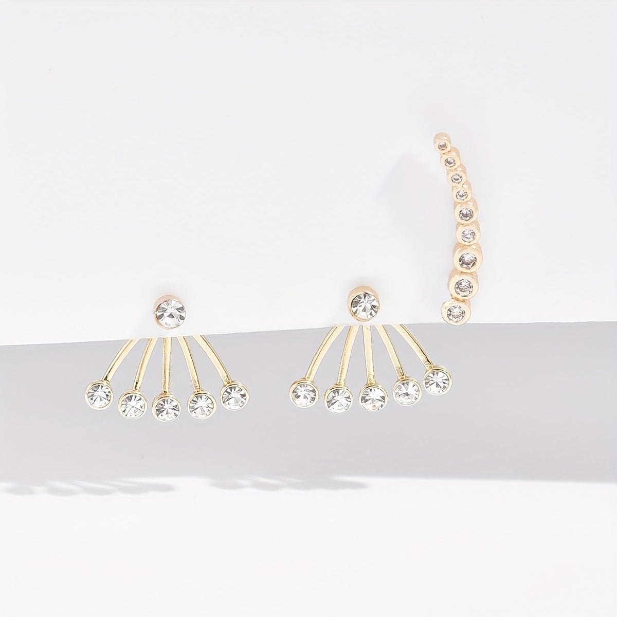 Boho Crystal Ear Jacket Earrings Rhinestone Ear Climber Earrings Jewelry For Women