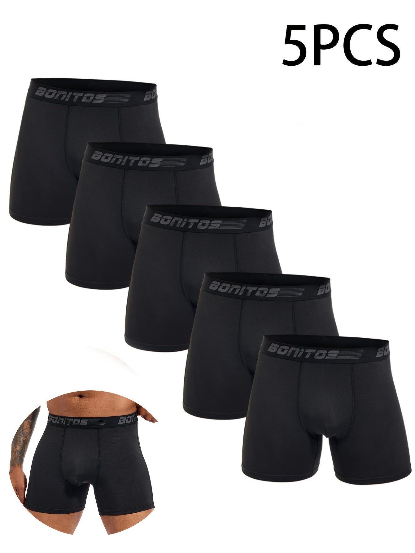 Conjunto de 5 cuecas boxer novas para homem, marca de roupa interior masculina sexy e de alta qualidade, cuecas slip para homem, presente de roupa interior masculina.