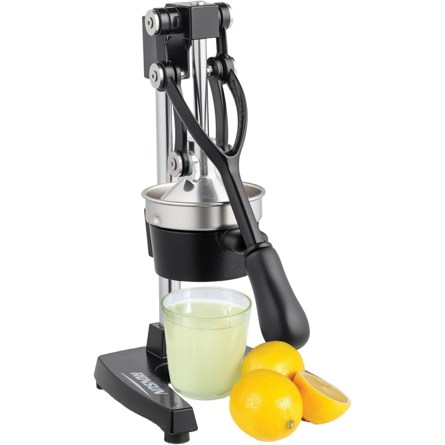 Bonnlo Heavy-Duty Manual Juicer with Removable Top Filter - Heavy-Duty 316 Stainless Steel Citrus, Apple, Orange, Lemon, Lime, Grapefruit Press - Non-Electric Mincer for Home & Commercial Use - Easy-Clean Design, Compact Juic