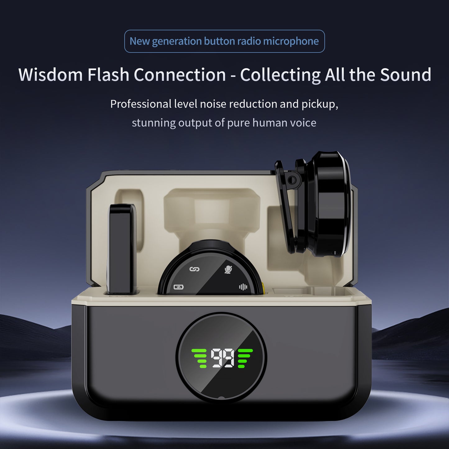 Professional Wireless Lavalier Microphone with Noise Cancellation, USB-C Rechargeable, Compatible with for iphone 17/16/15 & Android, Compact Design for Vlogging, Interviews, Conferences, and Content Creators, Vlogging Microp