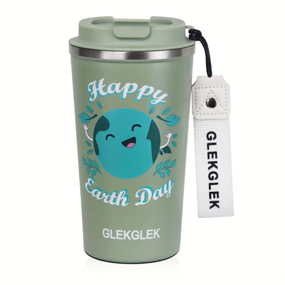 Glekglek 510ml Insulated Travel Mug with Paw Print & Heart Design - Double Wall, Spill Prevention, Dishwasher Safe, Portable Coffee Cup for Valentine'S Day, Thanksgiving, Christmas, Father'S Day, Teachers' Day, Festive Drinkw