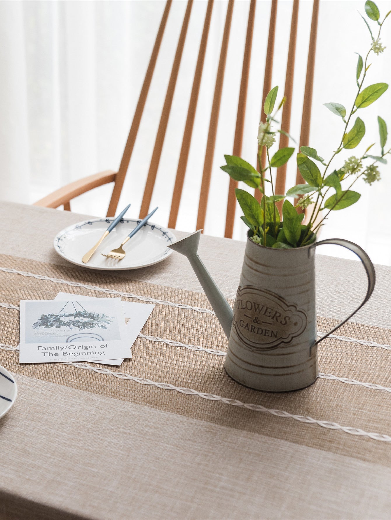 1pc Rustic Tassel Tablecloth - Stain Resistant, Washable, and Perfect for Picnics, Camping, Weddings, Birthday Parties, Thanksgiving, Restaurants, and Buffet - Home Kitchen Decor