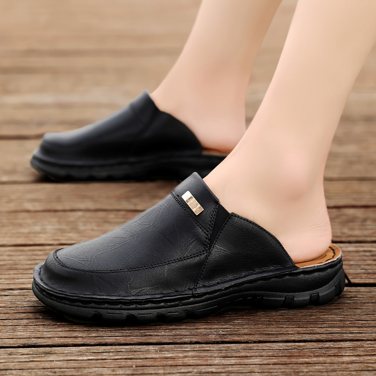 Men'S Mules & Clogs Summer Sandals, Closed-Toe, Breathable, Slip-On, Rubber Sole, for Beach, Garden & Outdoor Activities