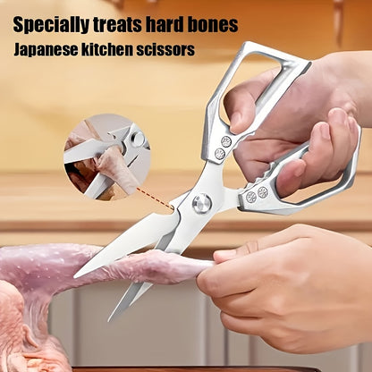 1/2 Stainless Steel Kitchen Shears, Chicken Bone Clippers, Ultra Sharp Heavy-Duty Corrosion-Resistant Poultry Scissors with Multi-Purpose Meat Cutting Blade for Easy, Chicken Meat And Bone Cutting - Rustproof Coating