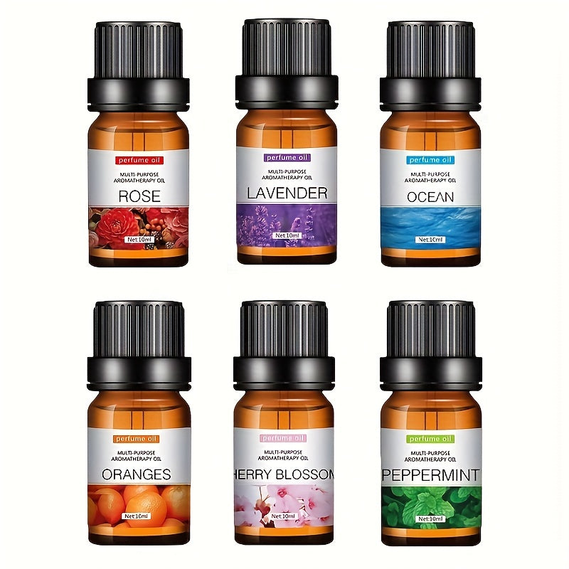 Each - Premium Essential Oil Set for Diffusers, Humidifiers, Candles & Hair Care - Includes Rose, Ocean, Cherry Blossom, Lavender, Jasmine, Sandalwood, Sweet Orange, White Tea, Lemon, Mint, Mini