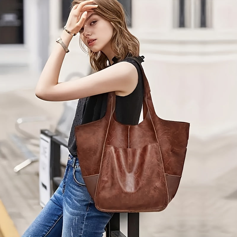 New Simple Women's       Large Capacity Tote for Shopping and Daily Commuting