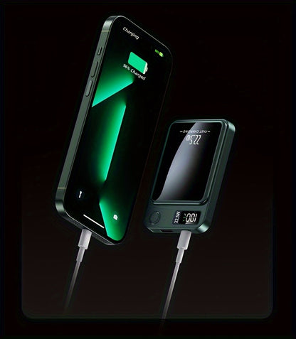 1pc KOILAGER 10000mAh Portable Power Bank with Ultrathin Magnetic Wireless Charging, 22.5W Super Fast Charge, PD20W Bi-directional Fast Charging, 15W Wireless Power, LED Display, Dual Power USB/Type-C for iPhone 16/15pro/14ma