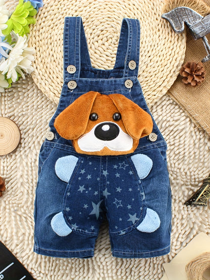 Baby Boys And Girls Cute Dog Pattern Overalls Shorts Clothes For Summer