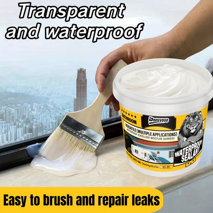 1kg/35oz DOEYVOSE Heavy-Duty Waterproof Sealant - Quick-Drying No-Residue Waterproofing Coating, Strong Adhesive for Ship Decks, Floors, Basements, Roofs, - & DIY Leakproof Seal (1kg Tube)